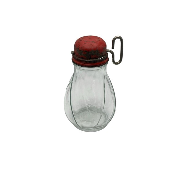 Vintage Glass Turn Key Nut Grinder Chopper with Red Metal Top - Picture 1 of 7